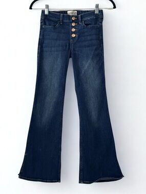 Abercrombie Kids Girls High Rise Flare Jeans Dark Wash Blue Denim Size 8-10